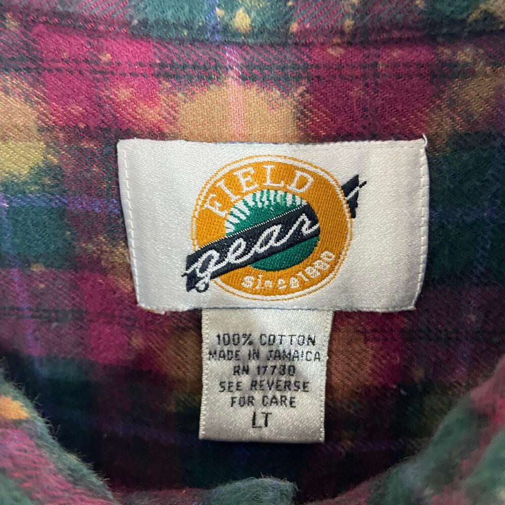 Vintage Flannel Custom Bleached Reverse Tie Dye - image 4